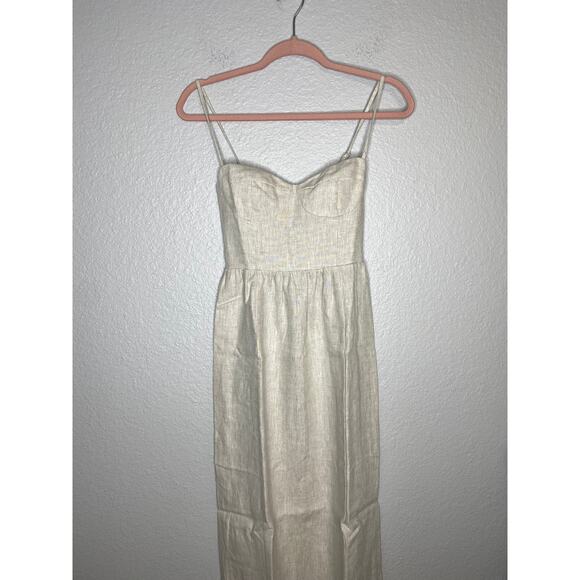 Reformation Effie Linen Maxi Dress in Oatmeal 4 - Picture 2 of 8